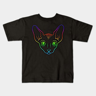 Rainbow sphynx cat Kids T-Shirt